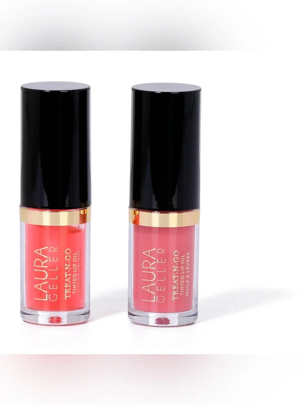Laura Geller Treat-N-Go Tinted Lip Oil Duo — Rose Pink Shades- NWT
